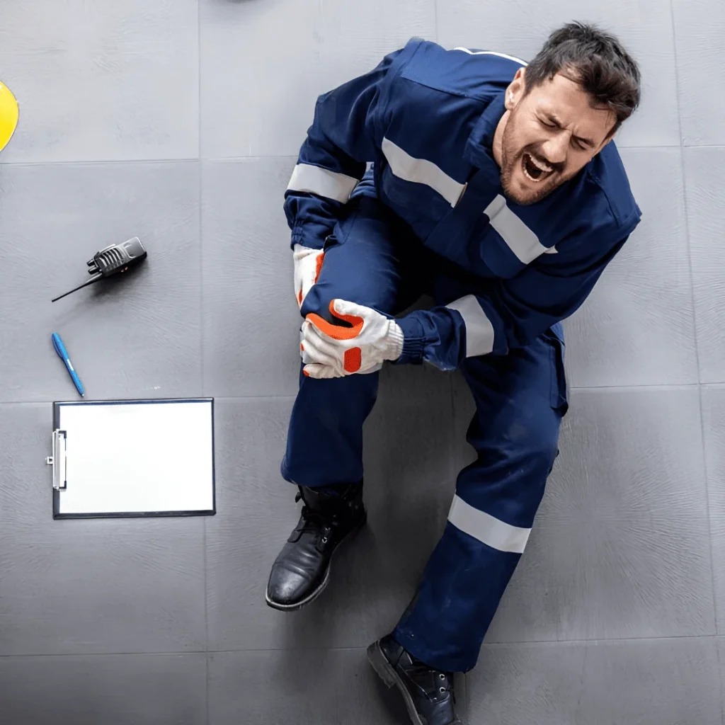Worker suffering from workplace injury representing personal injury and compensation claim legal services