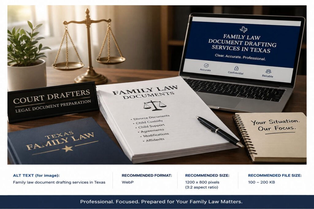 “Family law document drafting services in Texas”